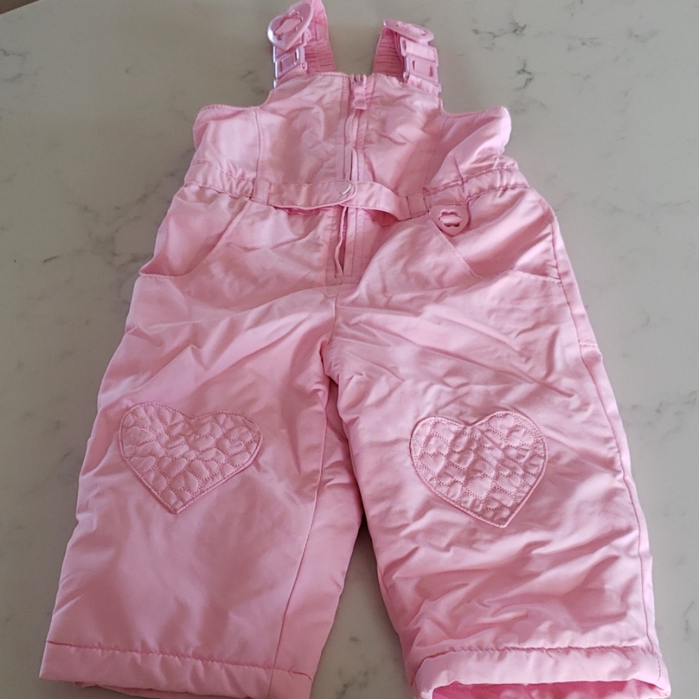 Toddler girls pink snow pants size 24 months
